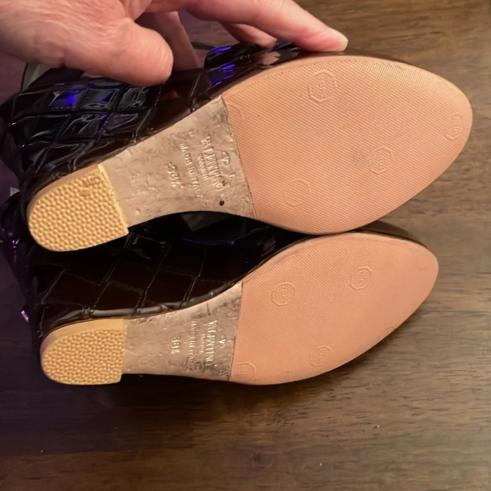 Dark brown Valentino Garavani patent leather shoes